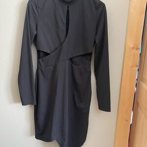 Y2K Modernistic Fancy Elegant Black Cut-Out Dress Size Medium